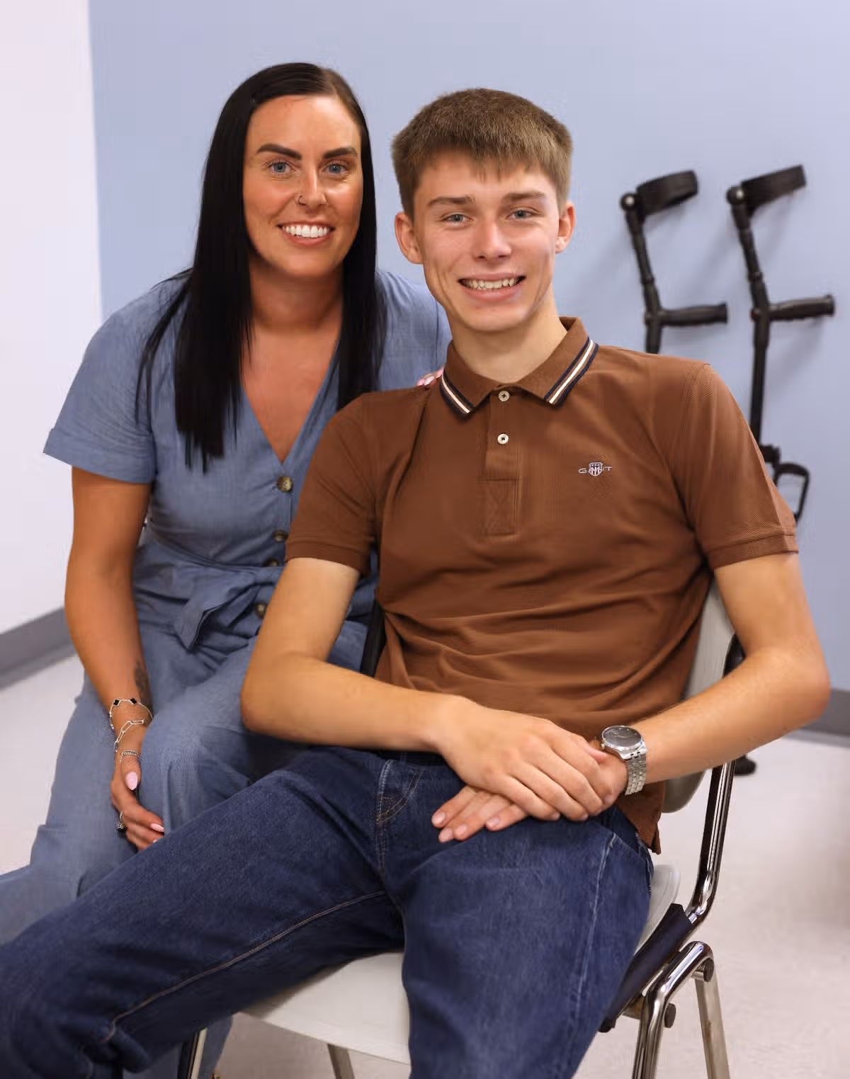 Teenager Ralph Seed and his mum Tara Walton, who is the first in the UK to have pioneering implant, ending years of living with intense pain in his foot