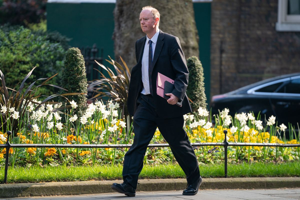 Sir Chris walking in central London