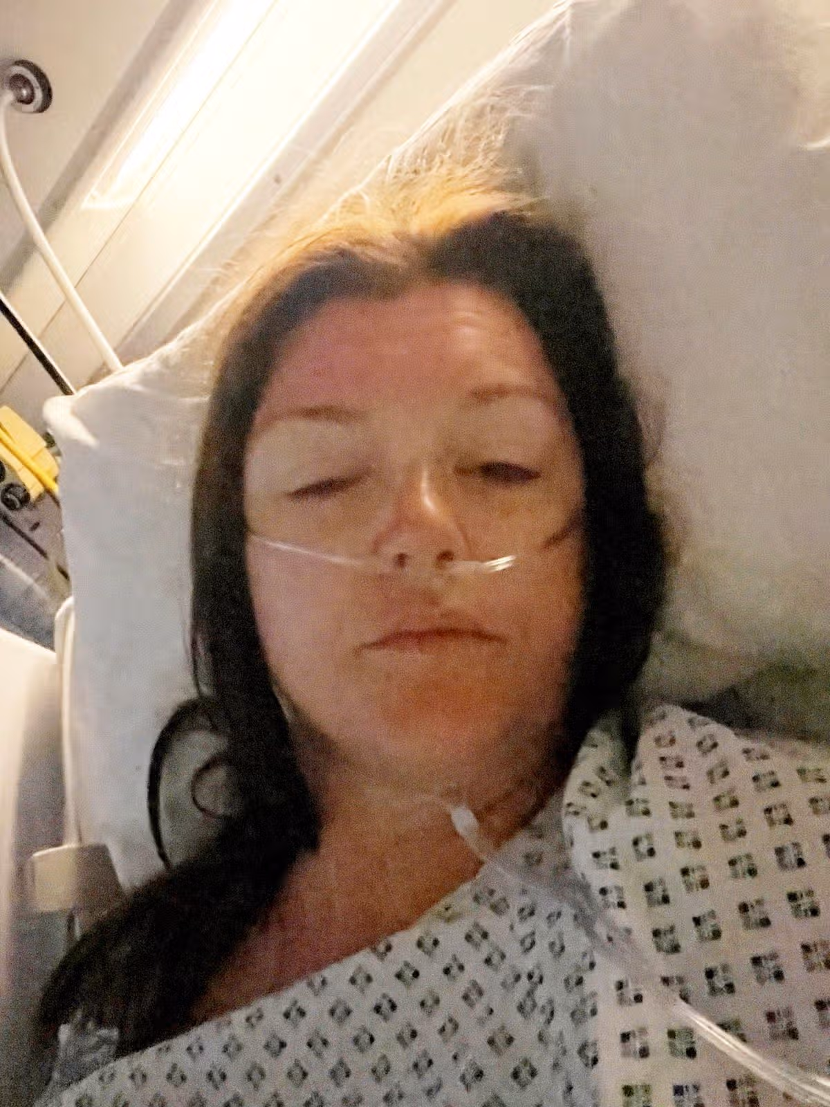 A photo of Laura in hospital