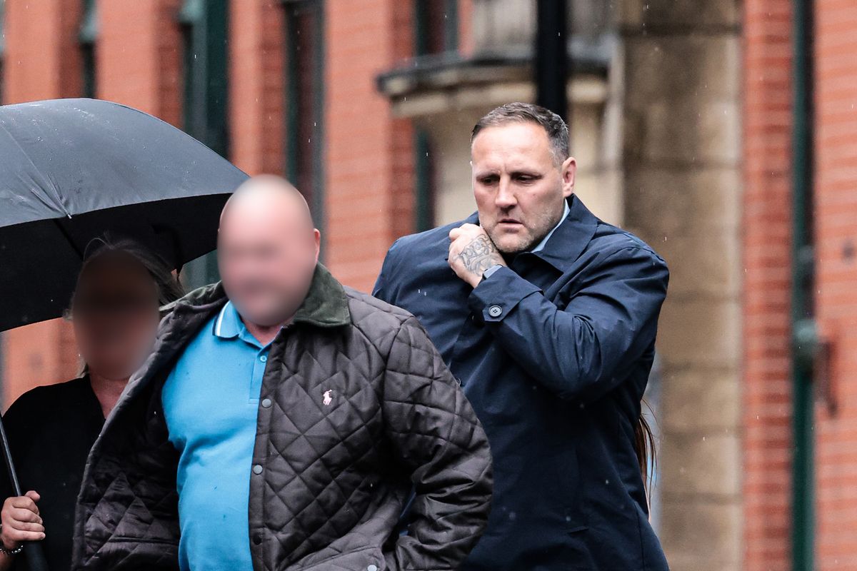Gareth Hock entering Minshull Street Crown Court