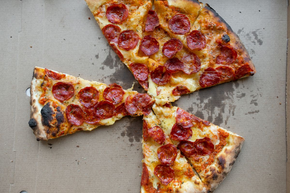 Pizza tends to leave behind a film of grease from its cheese and toppings