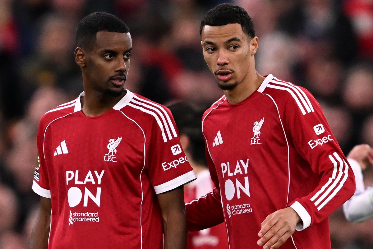 Alexander Isak and Hugo Ekitike of Liverpool