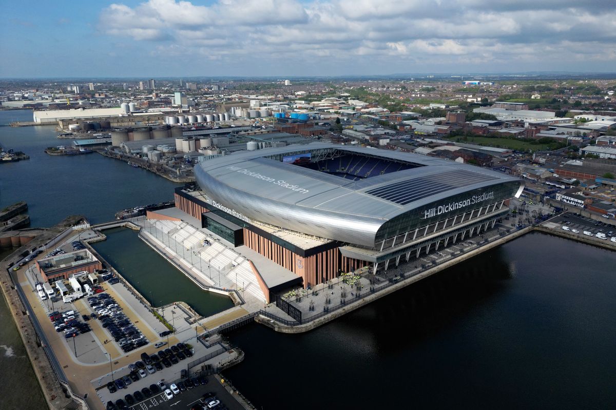 A general view of Hill Dickinson Stadium and the surrounding docklands. Photo by Michael Regan/Getty Images