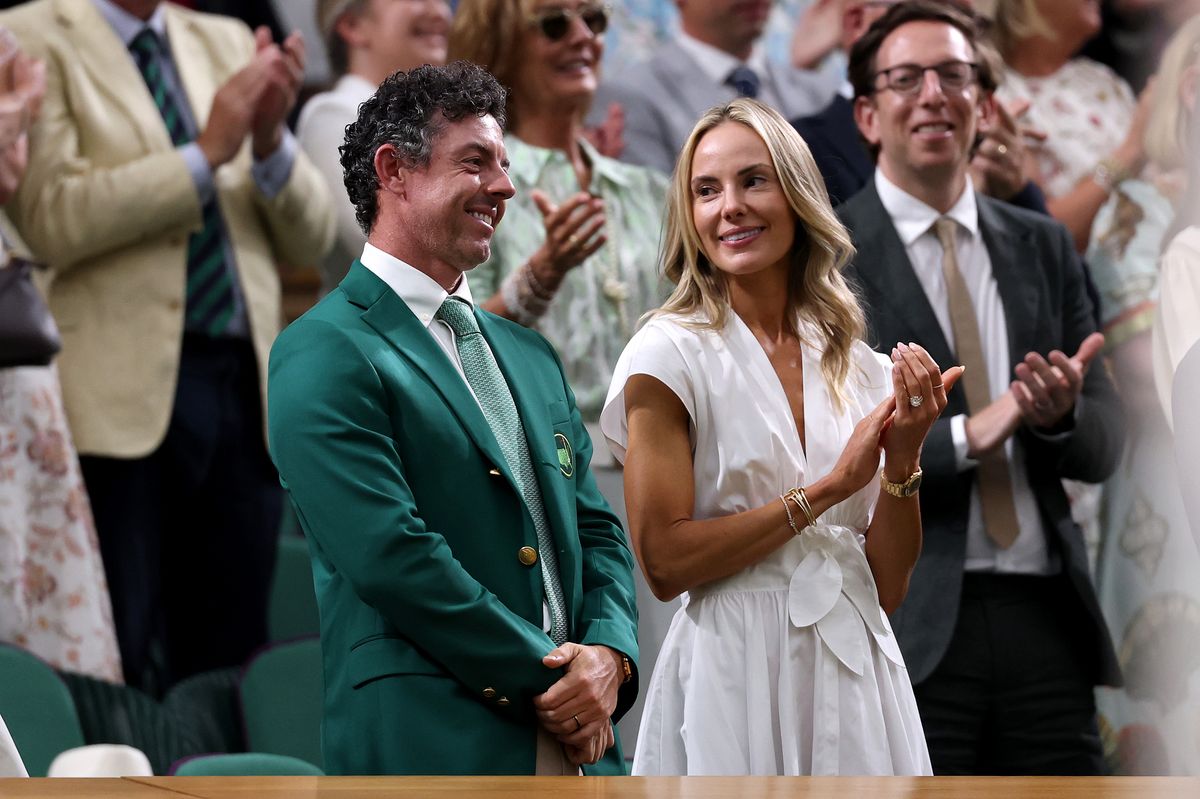 Rory McIlroy with wife Erica Stoll at Wimbledon