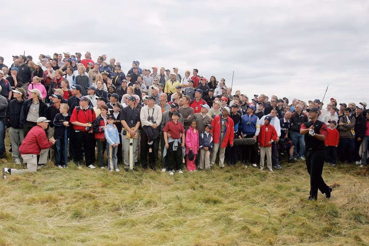 Tiger Woods in action at Royal Troon in 2004