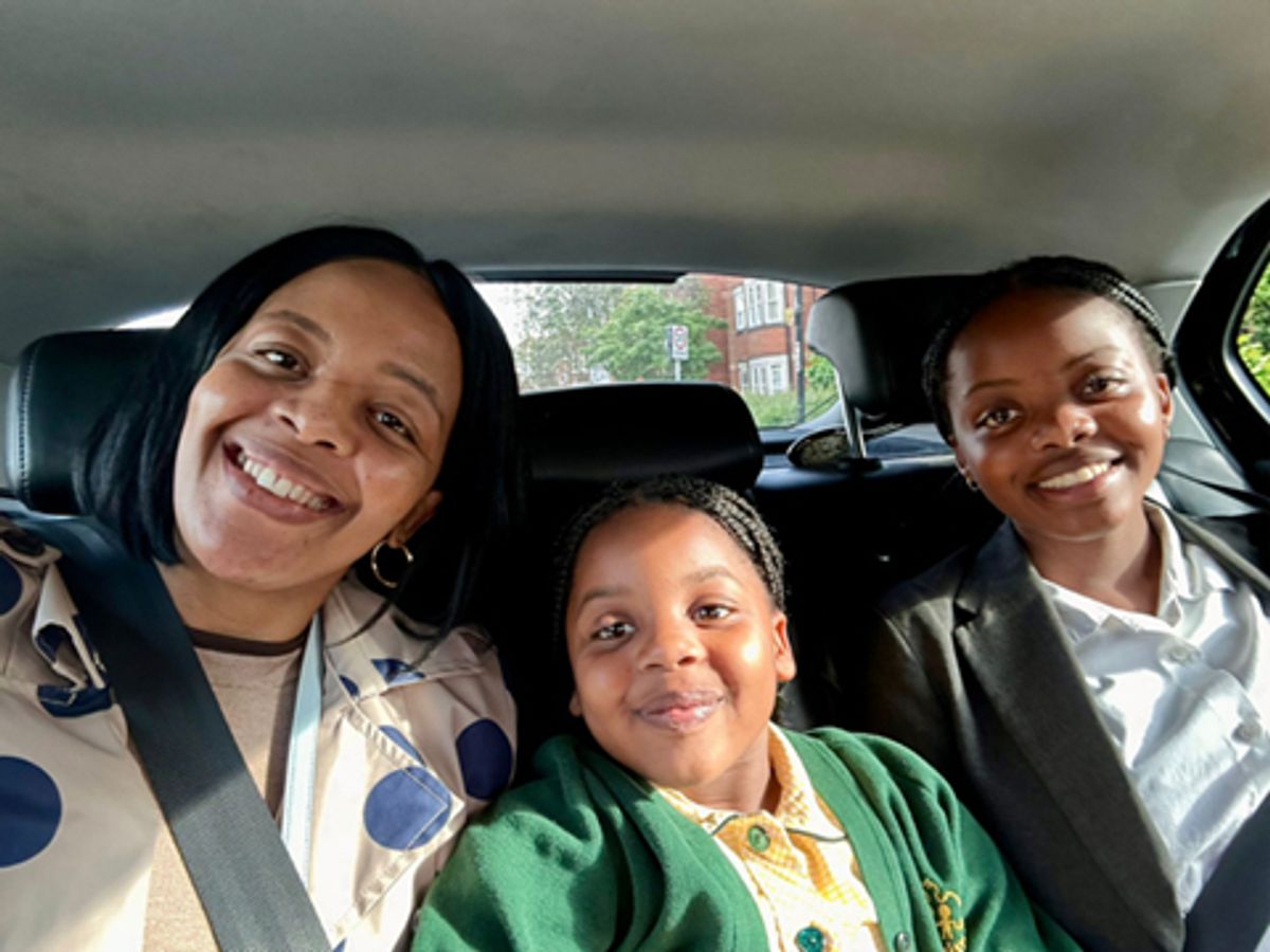 Nothabo Zandile Tshuma, 42, known as Zandile, and daughters Natalie, 15, and Nala, five.