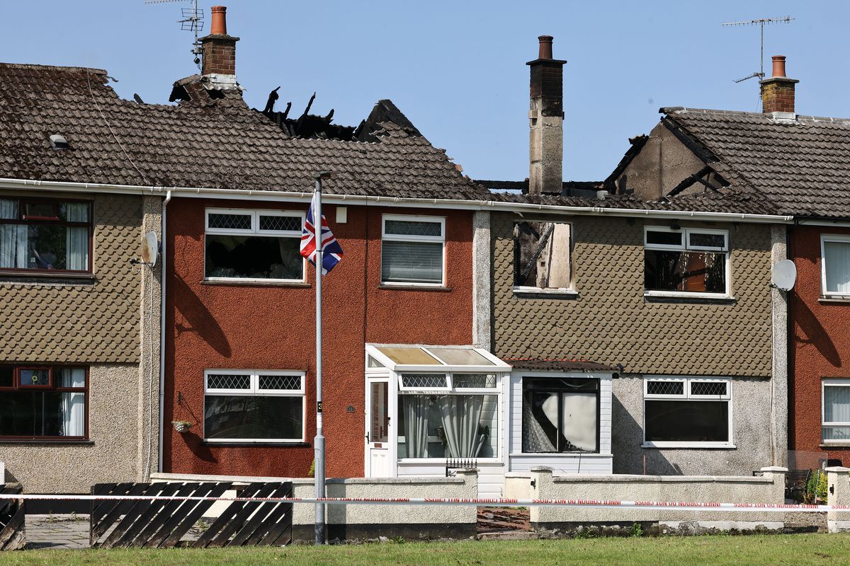 Two homes were completely destroyed in Greenisland on Saturday night with damage caused to a further two properties