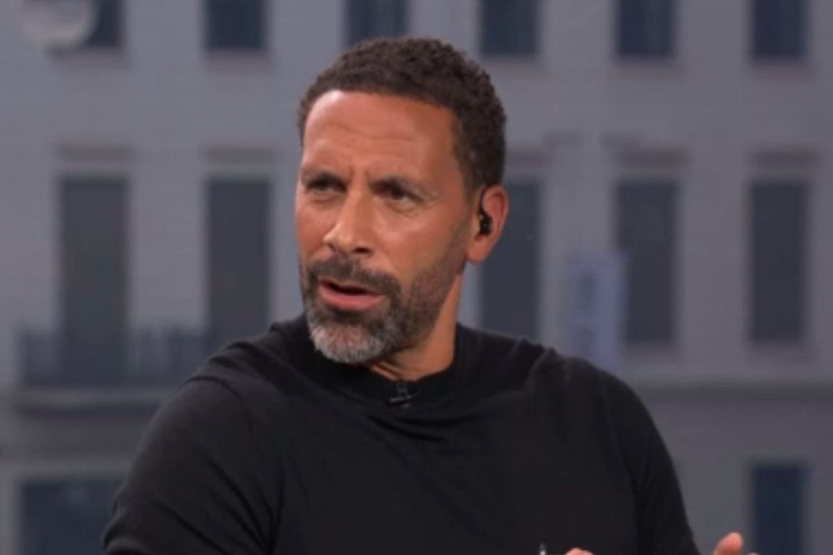 Rio Ferdinand while on punditry duty for the BBC