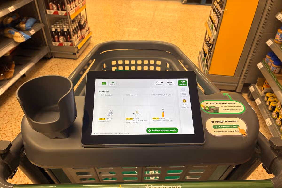 The new AI-powered smart trolleys in Morrisons