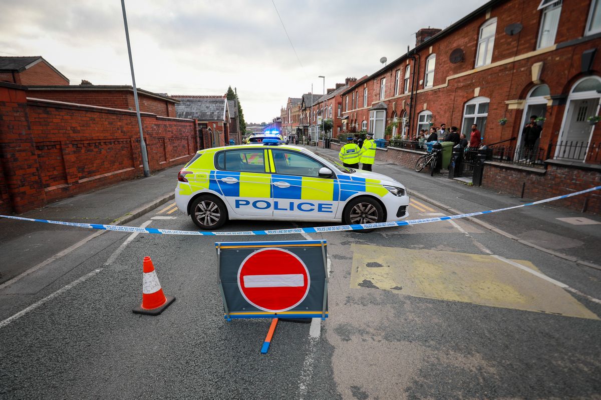 Police taped off the area