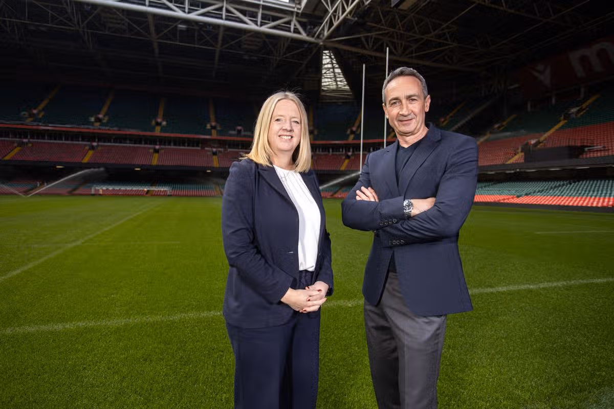 WRU Chief Executive Abi Tierney and Dave Reddin, Director of Rugby and Elite Performance