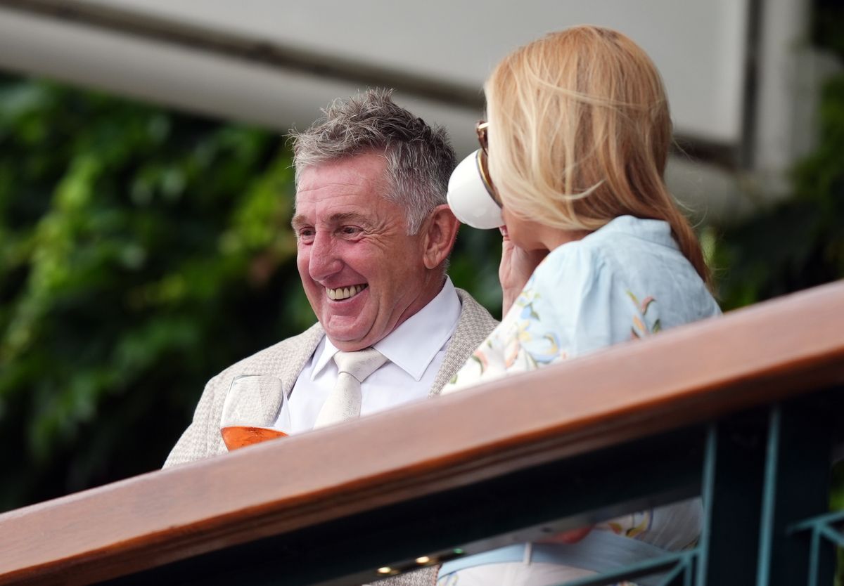 Jonathan Davies enjoys a drink before his big Wimbledon Centre Court introduction