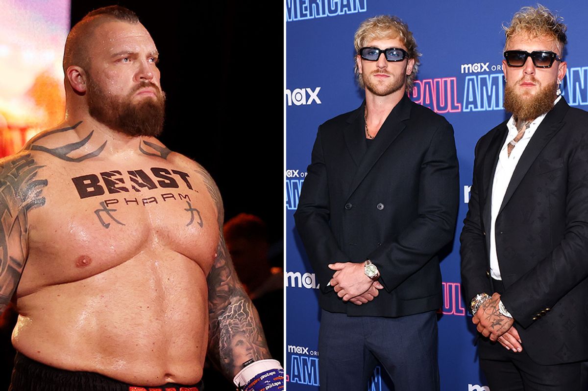 Eddie Hall has called for a stunning 2v1 showdown with Jake and Logan Paul