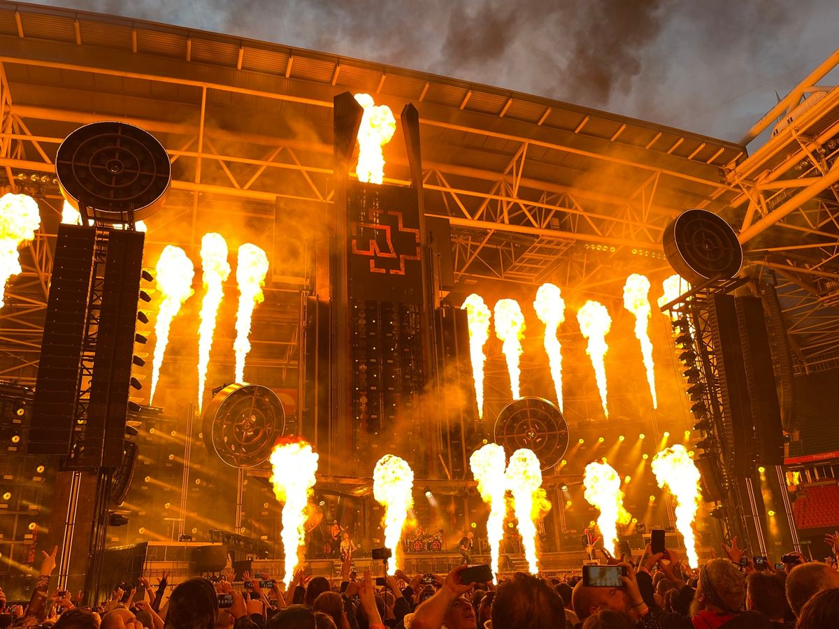 Fire blasted around the stage