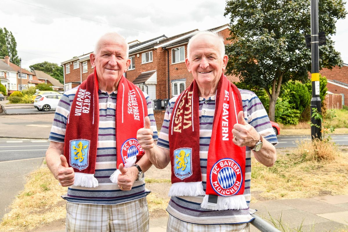 The twins with Aston Villa scarves