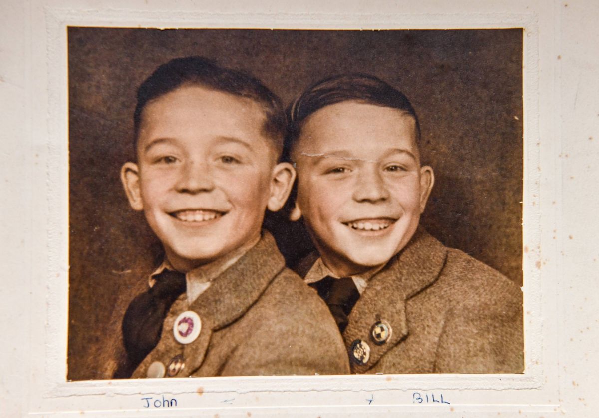 Black and white picture of the brothers when they were young boys