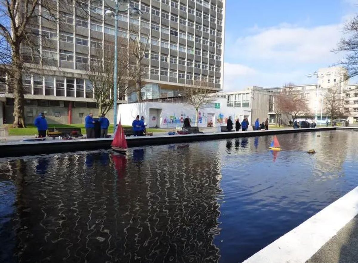 The Civic Square pond was used by the Plymouth Model Boat Club for decades