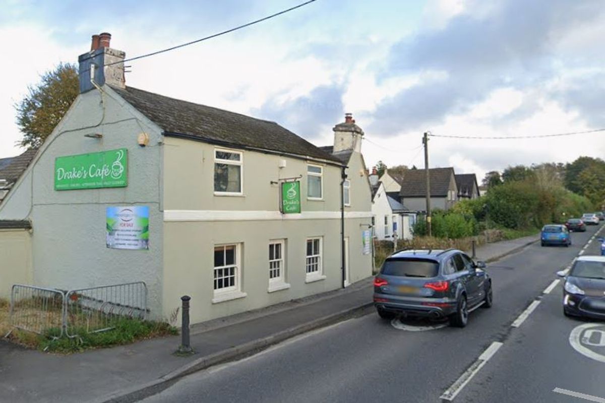 The former Drake's Cafe and Halfway House on the A386 near Tavistock