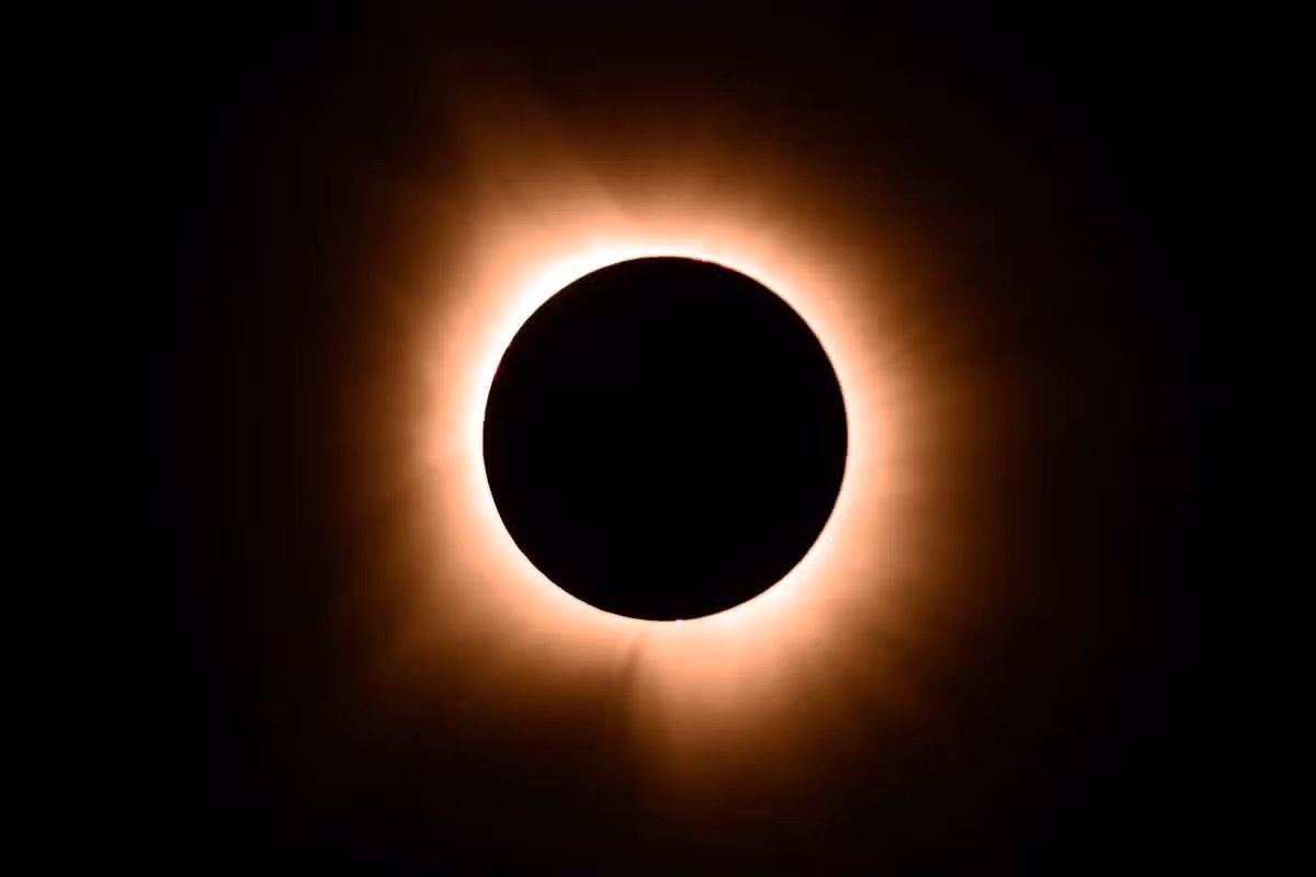 The moon eclipses the sun during a total solar eclipse