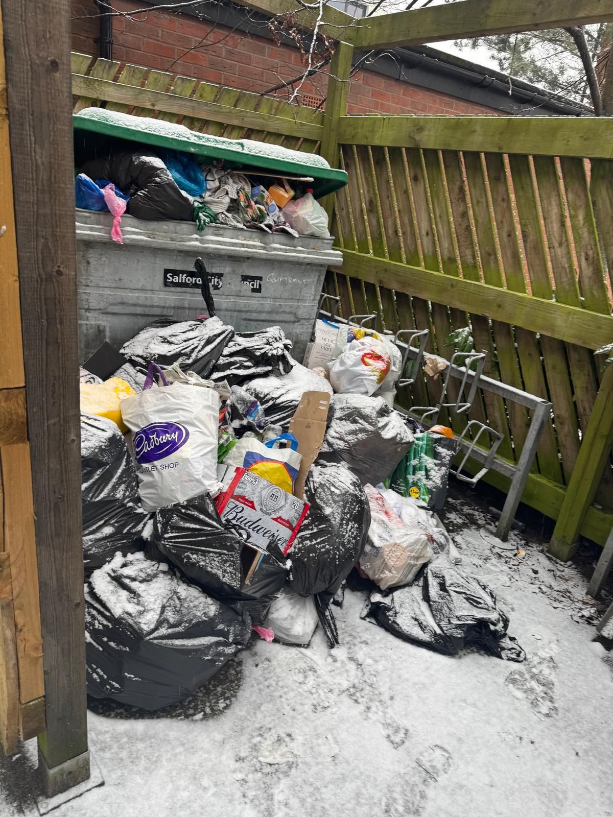 The rubbish area.