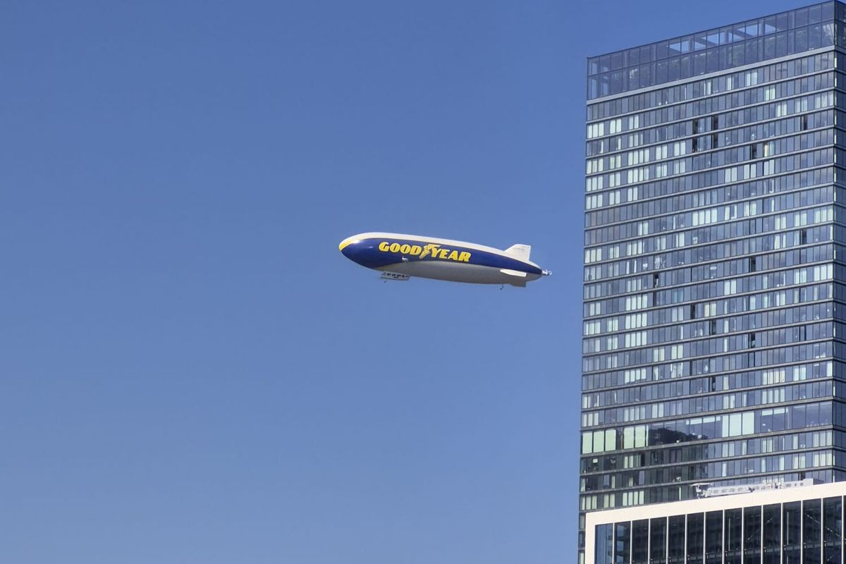 goodyear blimp in london skies