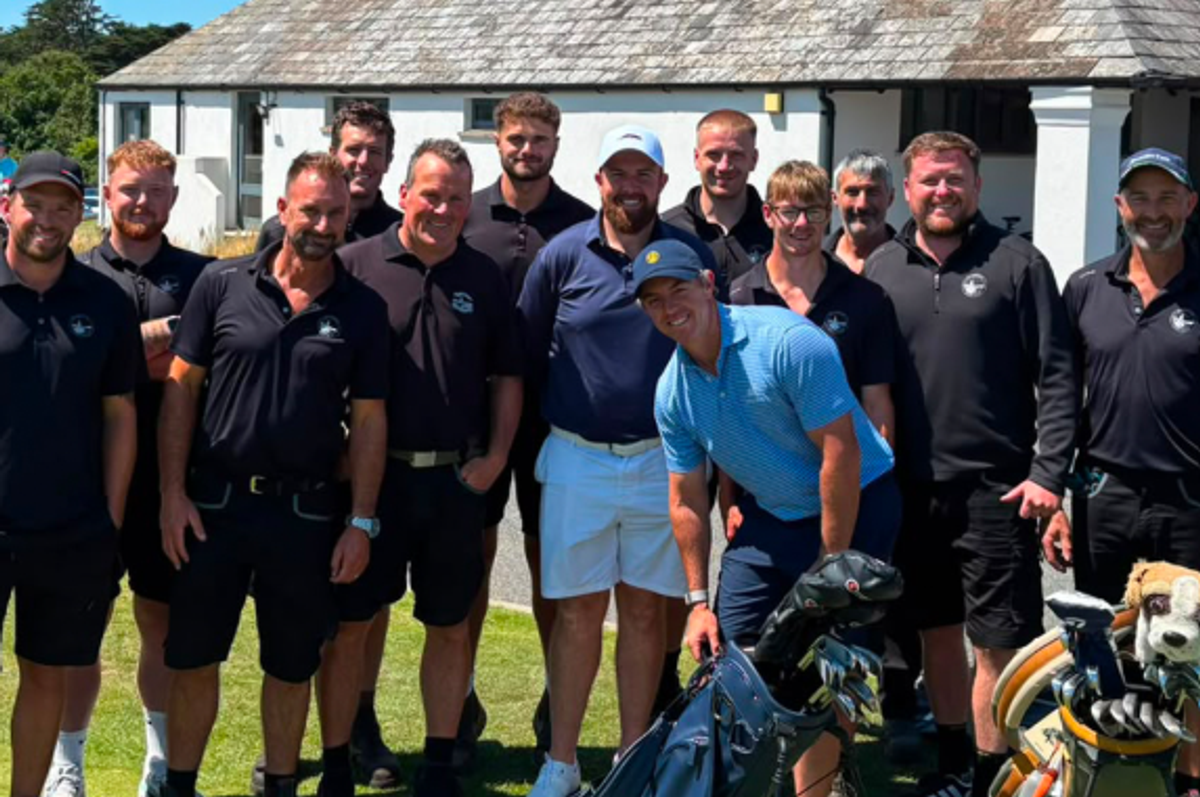 Rory McIlroy and Shane Lowry at St Enodoc Golf Club