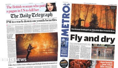 "PM to crack down on youth benefits," reads the headline on the front page of the Daily Telegraph.
