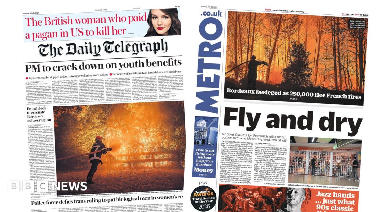 "PM to crack down on youth benefits," reads the headline on the front page of the Daily Telegraph.