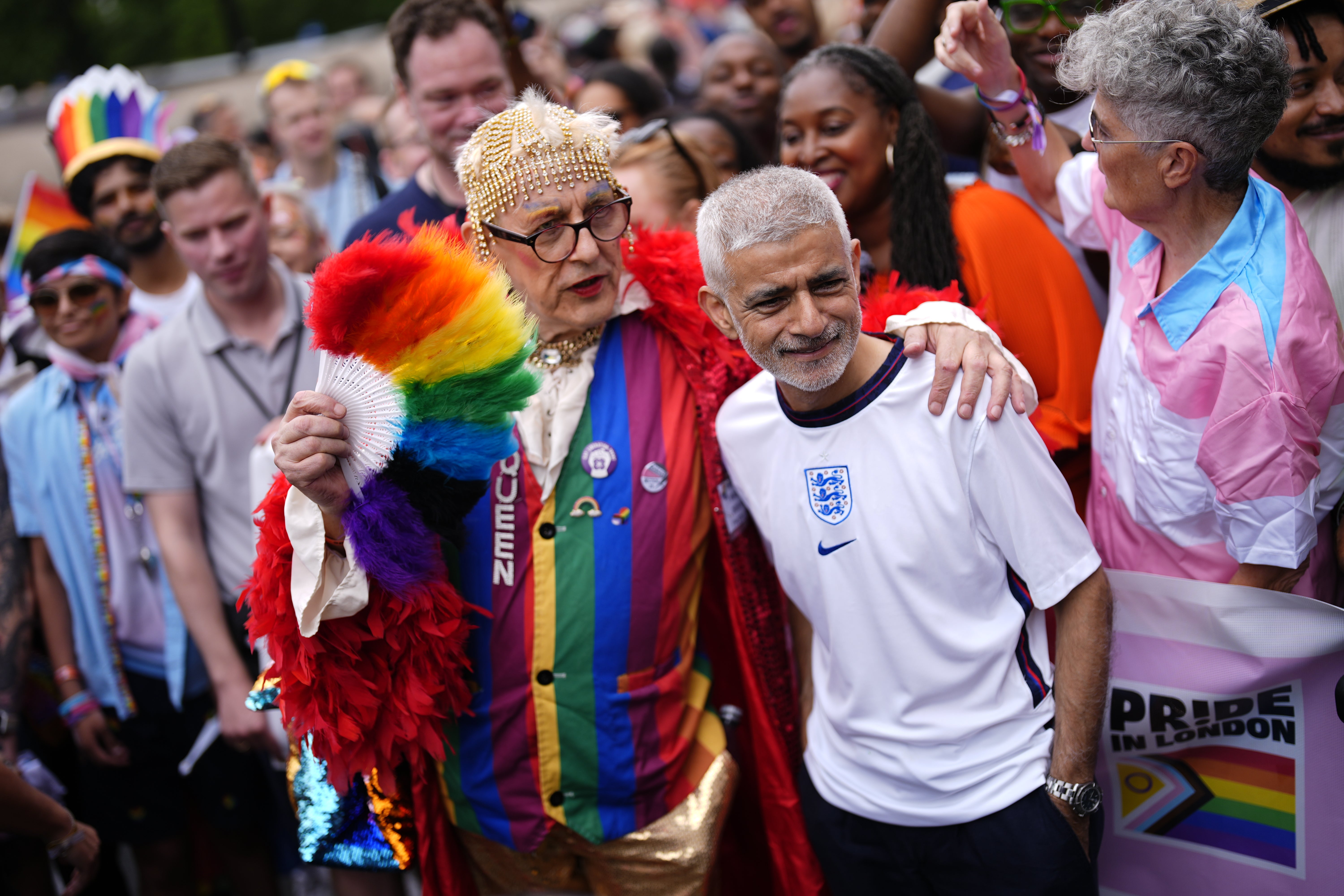 Mayor Sir Sadiq Khan before the start of the Pride in London parade