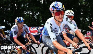 Tom Pidcock competes on stage 13 of the Tour de France