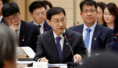 National Pension Service Chairman Kim Sung-joo speaks at a Ministry of Health and Welfare briefing session at Government Complex Sejong Convention Center, Dec. 16, 2025. Korea Times photo by Wang Tae-seog