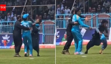 Fan on a mission: Pitch invader steals Rahmanullah Gurbaz's cap mid-match and runs away - Watch | Cricket News