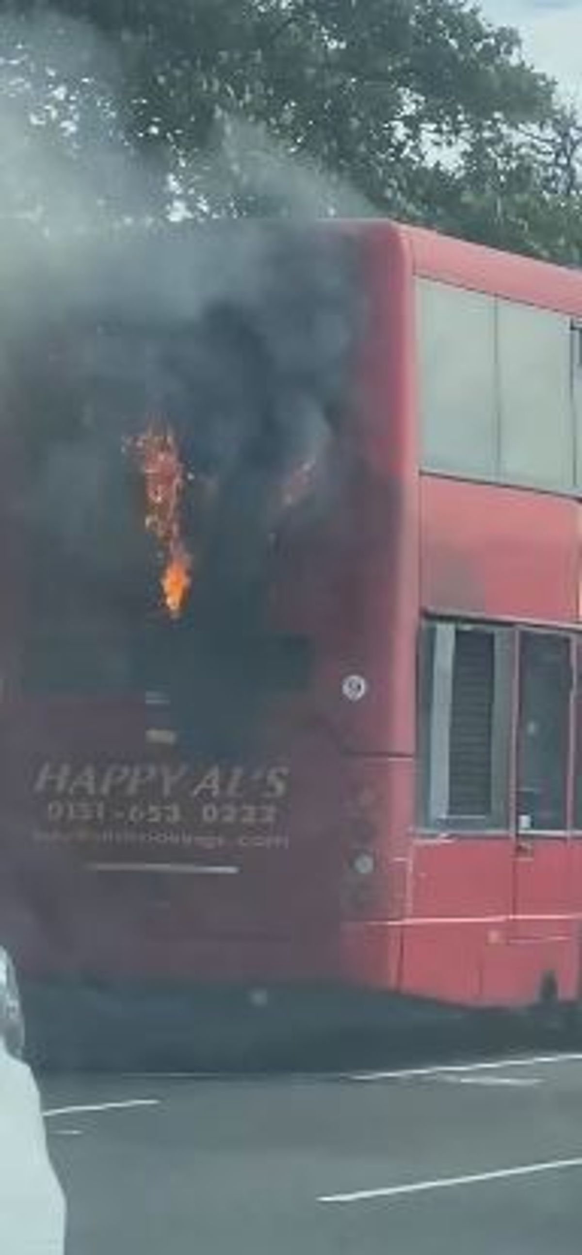 A Happy Al's bus was on fire