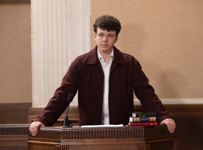 30_06_coro_will_stand_02 Will stands up in court in a scene from Coronation Street