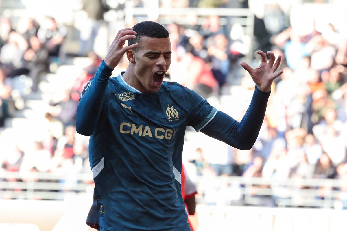 Mason Greenwood reacts during a Marseille game