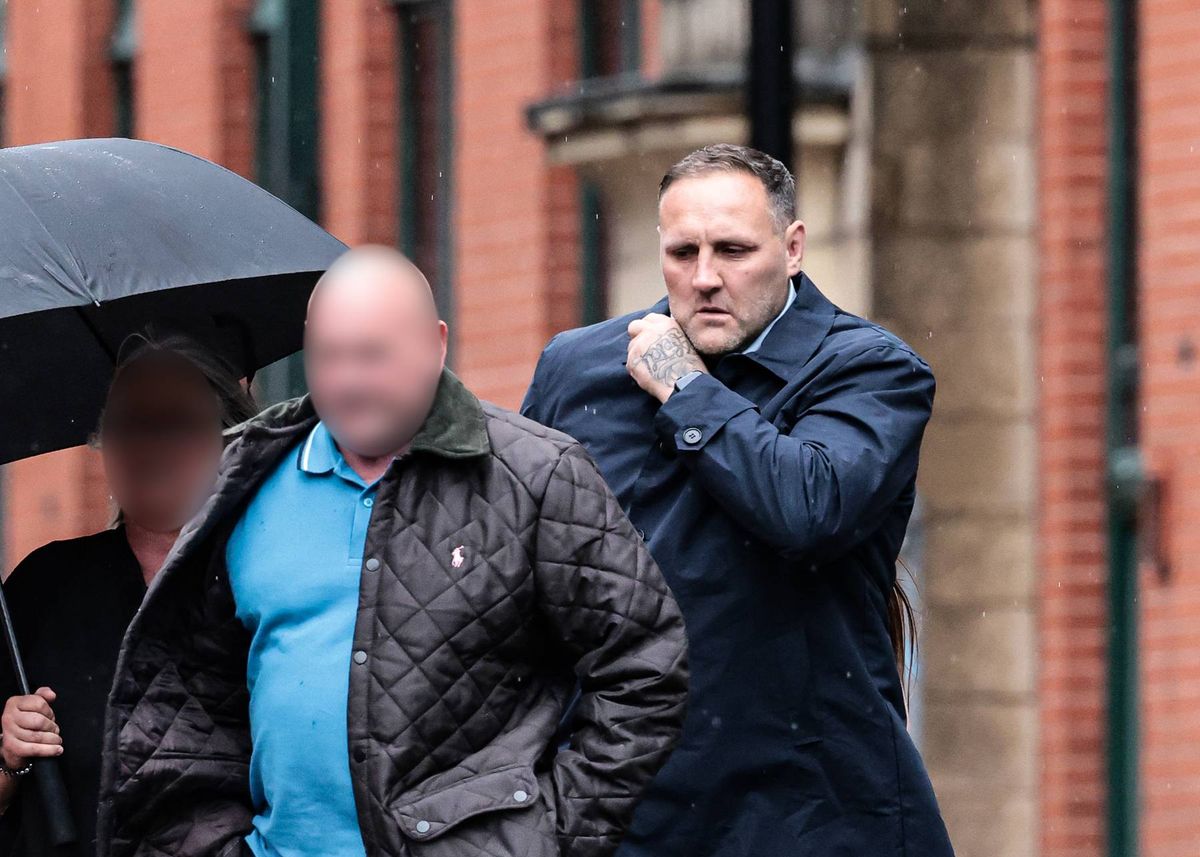 Gareth Hock entering Minshull Street Crown Court