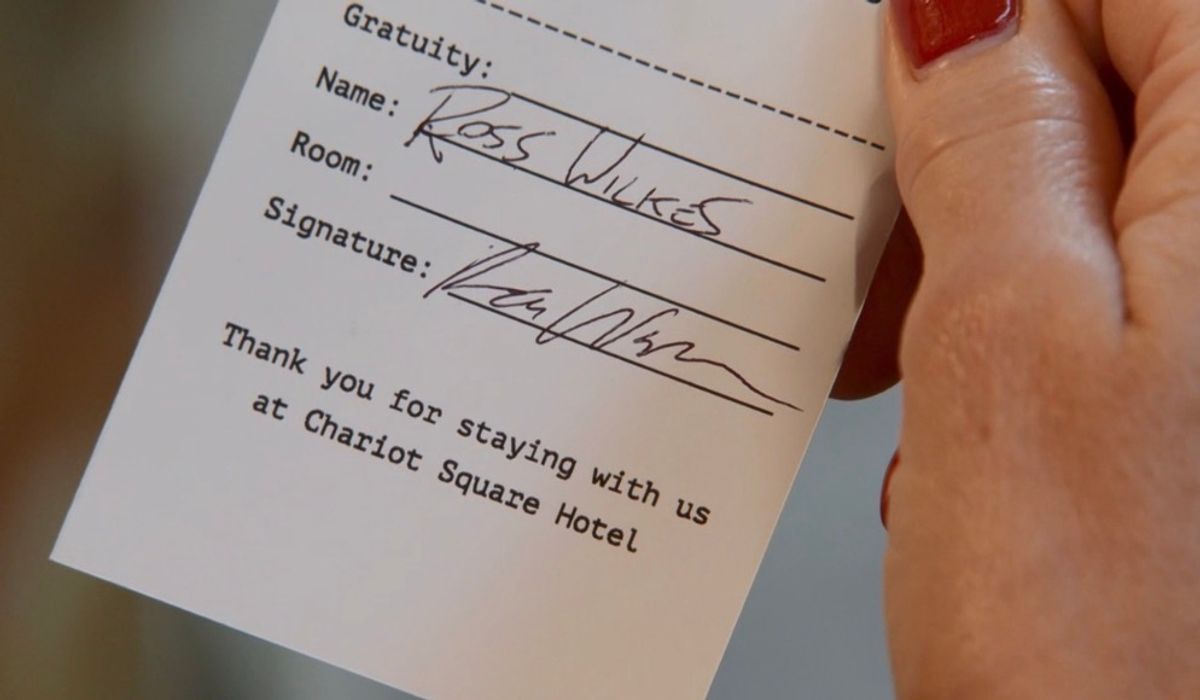 Cassie noticed his name on his bar bill