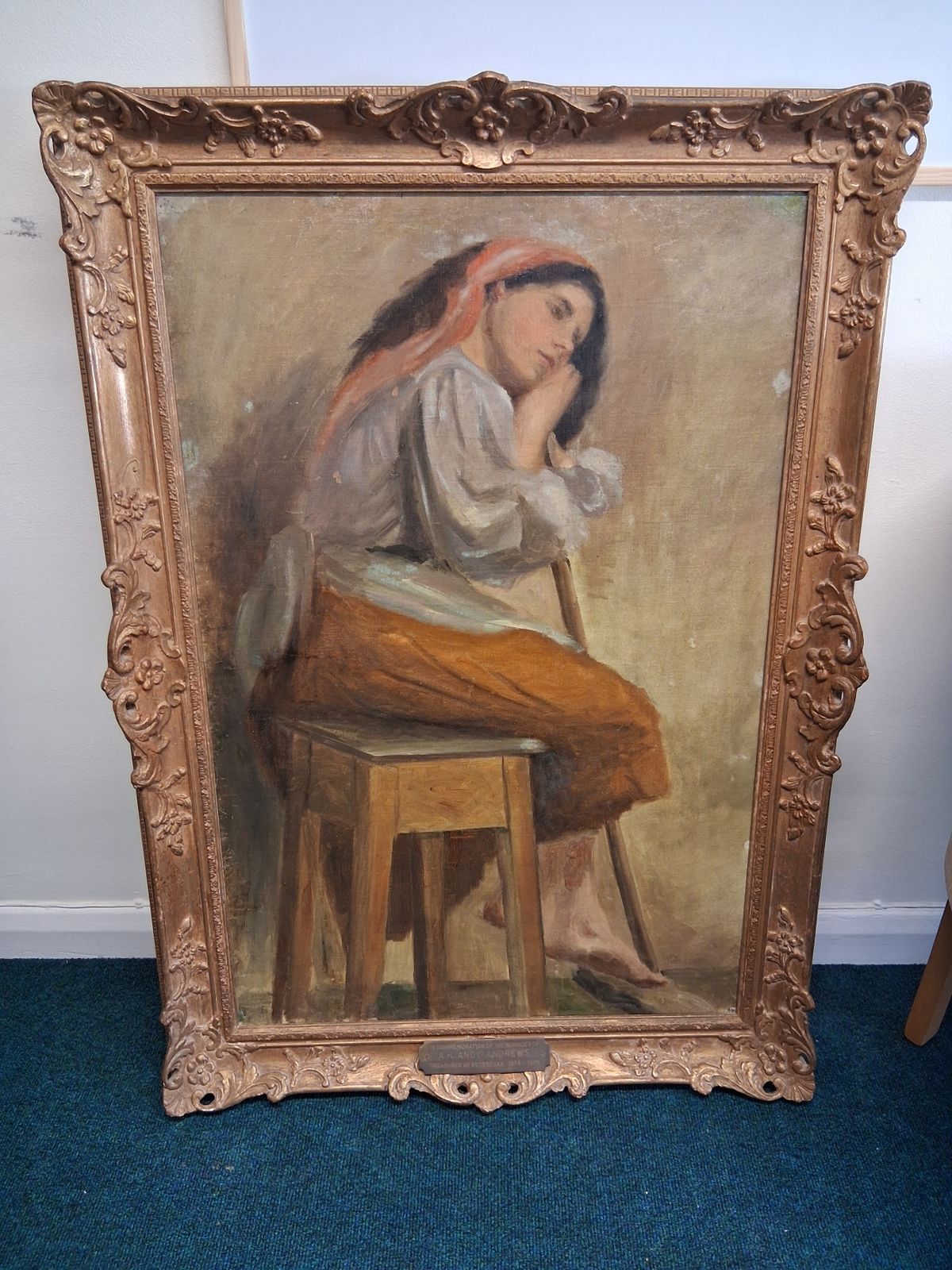 Taking a Rest, A Girl Seated on a Stool, a painting by Newlyn School of Art founder Stanhope Alexander Forbes which had been at the Leonard Cheshire care home in Marazion for years and was recently valued by experts from the BBC Antiques Roadshow