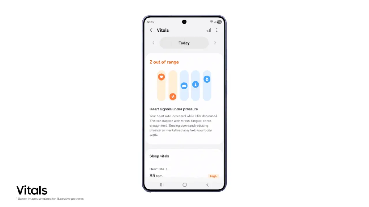 Samsung Health Vitals feature
