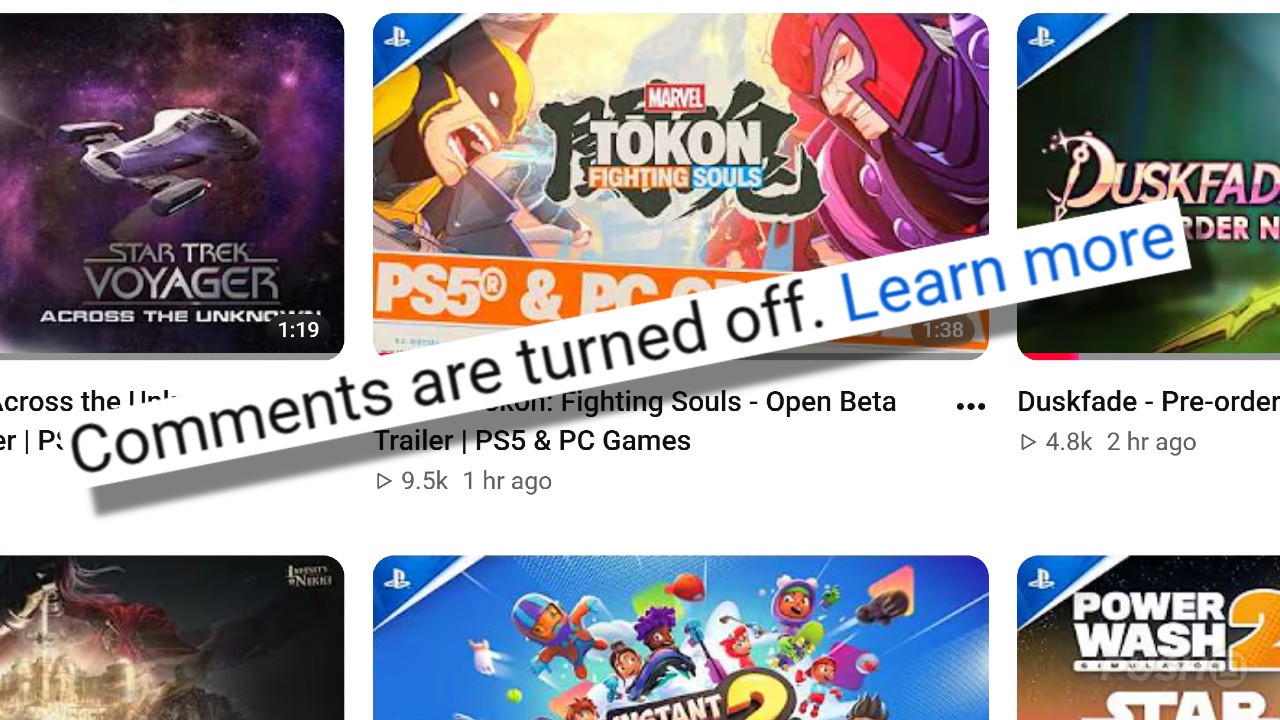 Claims Sony Has Disabled YouTube Comments Over Physical Disc Backlash Are Not True