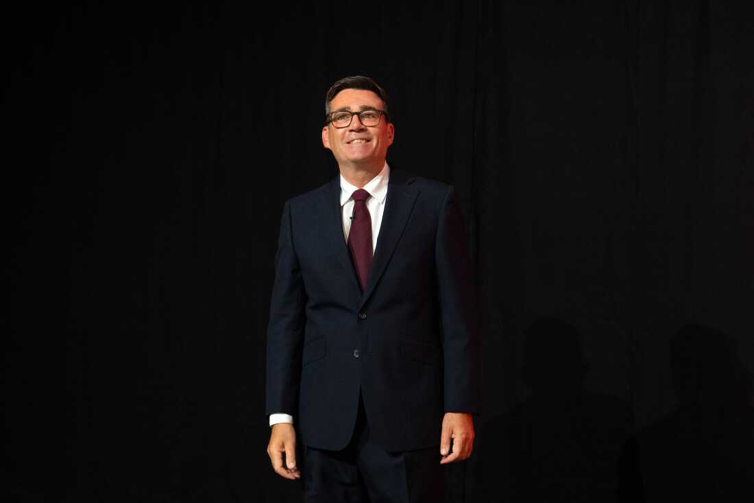 Andy Burnham is on stage after he was announced as the new leader of the Labour Party on July 17, at the Trades Union Congress in London. Burnham, a member of Parliament for Makerfield, England, ran unopposed to succeed Keir Starmer, who announced his resignation in June, setting Burnham on course to become the United Kingdom's new prime minister.