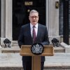 British Prime Minister Keir Starmer gives a speech outside 10 Downing Street announcing his resignation following mounting political pressure in London, on Monday.