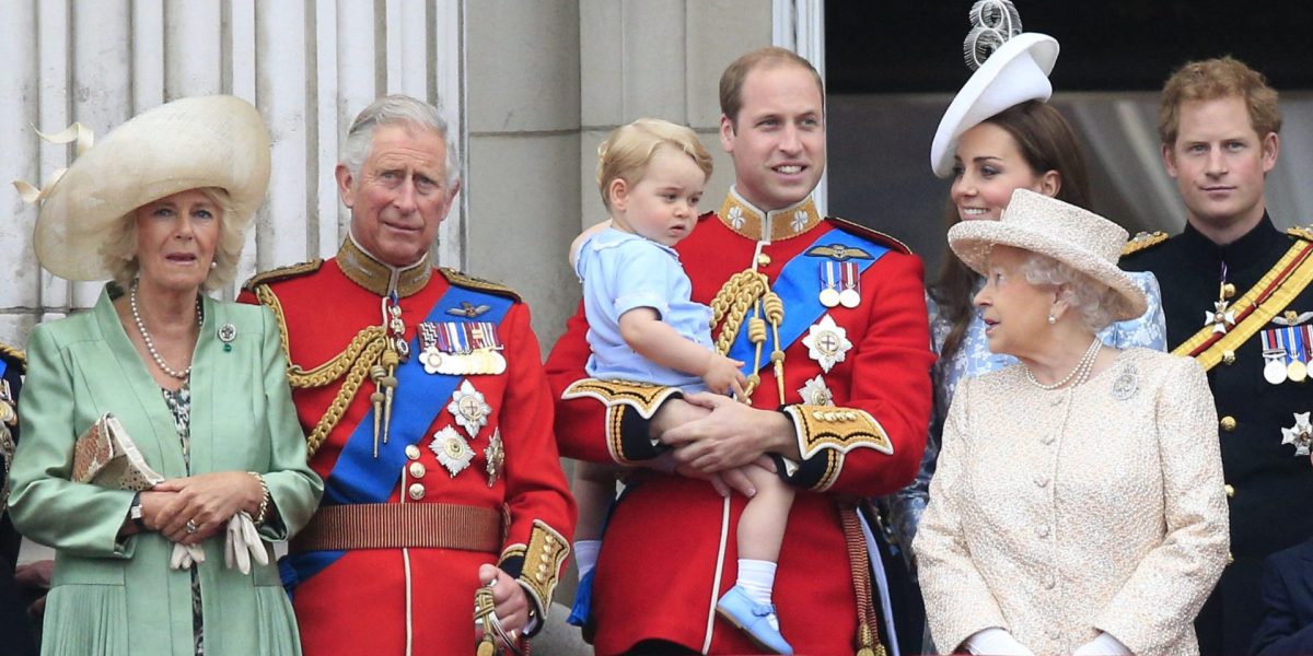 File photo dated 13/6/2015 of from left, the Duchess of Cornwall, the Prince of Wales, Prince George, the Duke and Duchess of Cambridge, Queen Elizabeth II, and Prince Harry on the balcony at Buckingham Palace following Trooping the Colour at Horse Guards Parade, London. Following the death of The Queen, Charles, who was the Prince of Wales, is now King of the United Kingdom of Great Britain and Northern Ireland, and also King of other Commonwealth realms. Camilla is, as the wife of the King, the Queen. The Duke of Cambridge, as heir to the throne, is now the Duke of Cornwall and Cambridge. And the Duchess of Cambridge is now the Duchess of Cornwall and Cambridge. Issue date: Thursday September 8, 2022. PA Photo. See PA story DEATH Queen Titles. Photo credit should read: Jonathan Brady/PA Wire