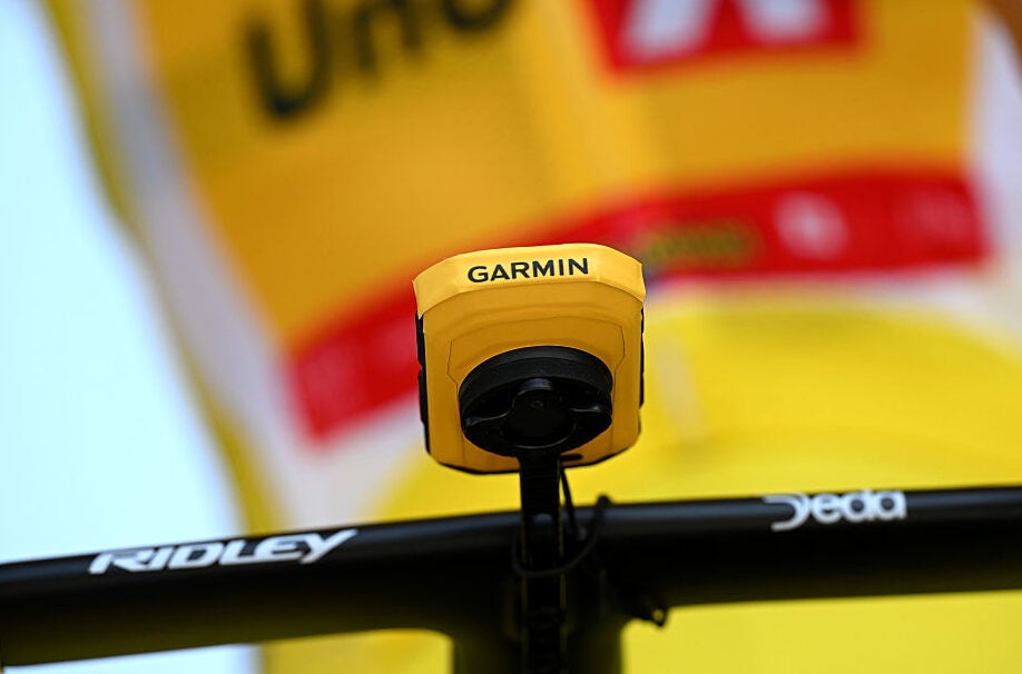 A Garmin in use at the Tour de France