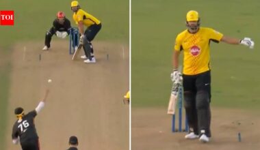 Tim David questions Pakistan bowler Usman Tariq's bowling action, gestures 'no-ball' after dismissal | Cricket News