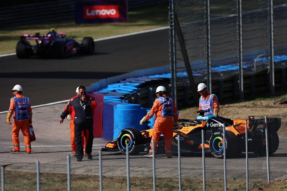Oscar Piastri retired from the race with a late gearbox failure.