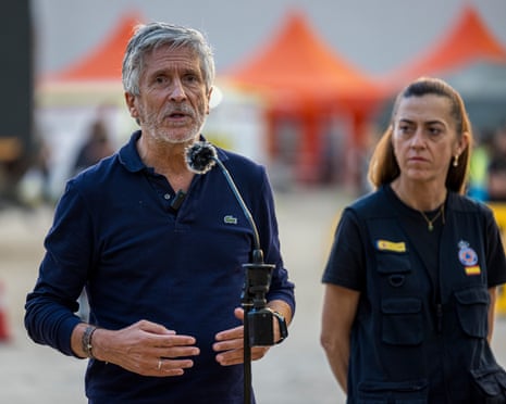 Fernando Grande-Marlaska, Spain's interior minister, makes a media statement