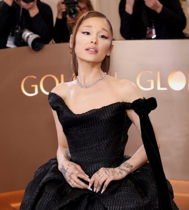 BEVERLY HILLS, CALIFORNIA - JANUARY 11: (FOR EDITORIAL USE ONLY) Ariana Grande attends the 83rd Annual Golden Globe Awards at The Beverly Hilton on January 11, 2026 in Beverly Hills, California. (Photo by Monica Schipper/Getty Images)
