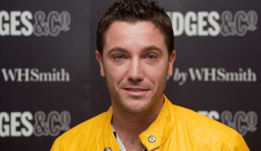 Gino DAcampo, smiling in a bright yellow jacket, against a dark background with GES & CO and WHSmith logos