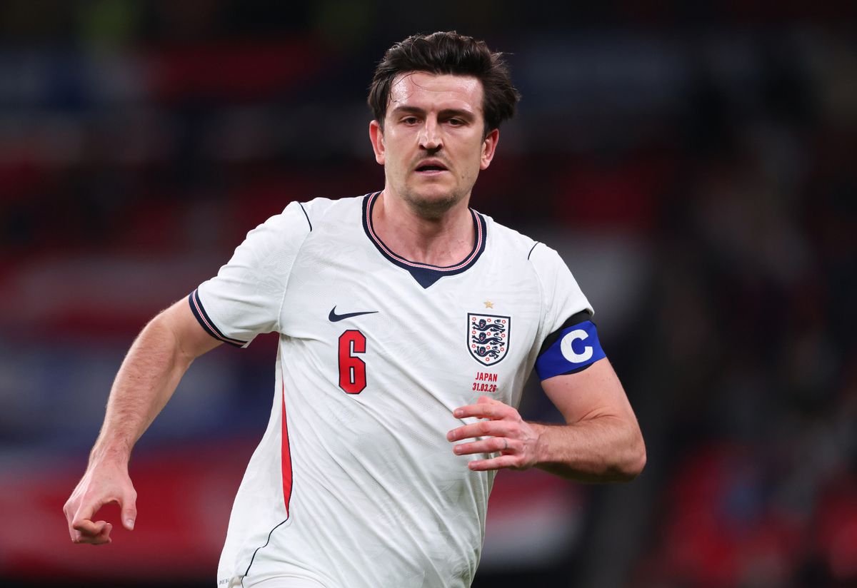 Harry Maguire in action for England